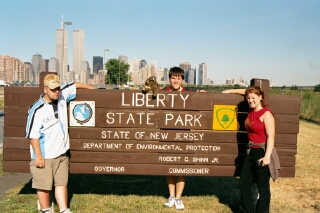 liberty state park towers twin jersey city entrance seen